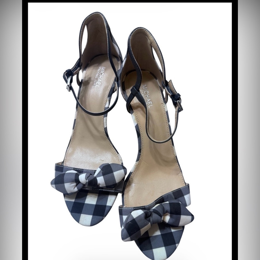 MICHAEL Michael Kors Black and White Checkered Sandals
